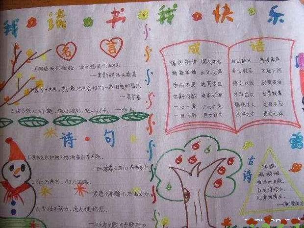 六年级读书笔记简单漂亮手抄报边角花边手绘